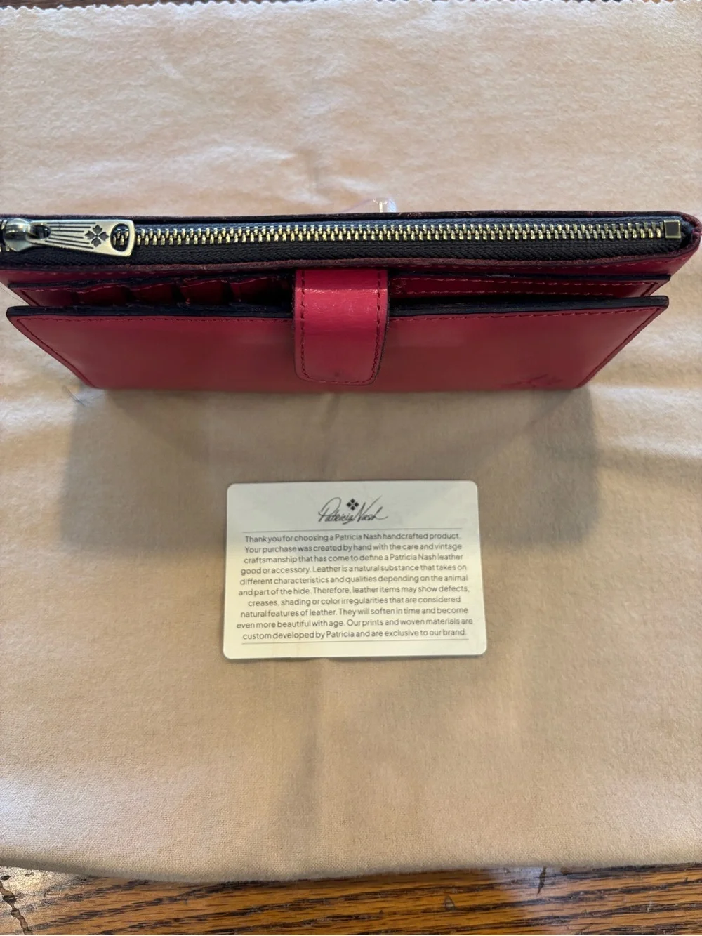 Patricia Nash Pink Leather Continental Wallet with Zip and Snap